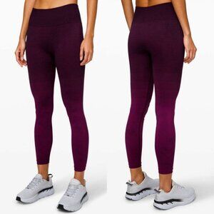 Lululemon Ebb to Train Tights High Rise Burgundy Size 6 Yoga‎ Leggings Running